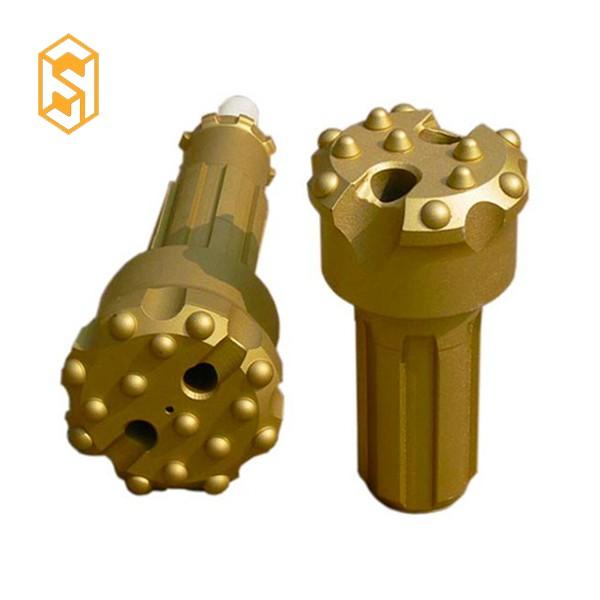 Golden Color DTH Drilling Tools Down The Hole Drill Bits Drilling For Geothermal Well